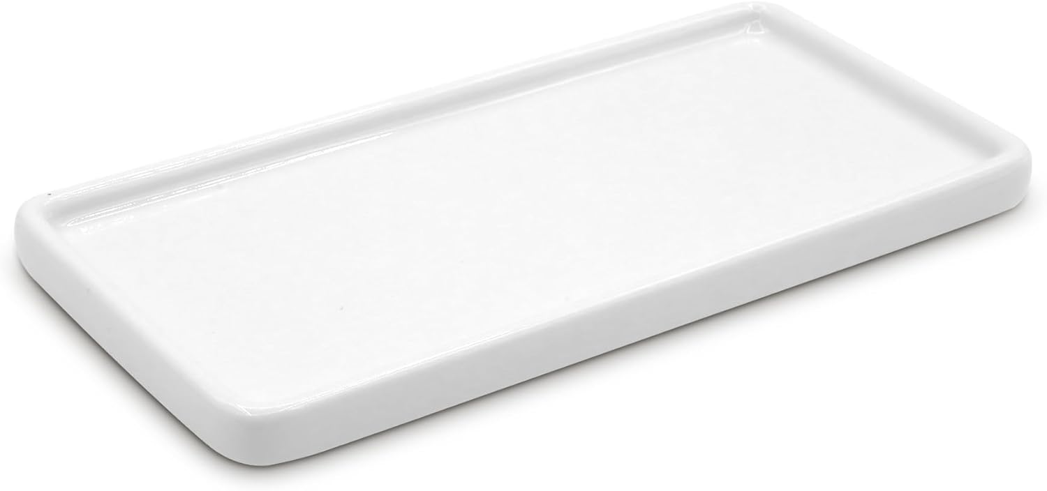 LoeJan 6" Bathroom Tray, Ceramic Vanity Dish for Counter Kitchen Soap Perfume Candle, Small Organizer Plate for Home Decor Plant