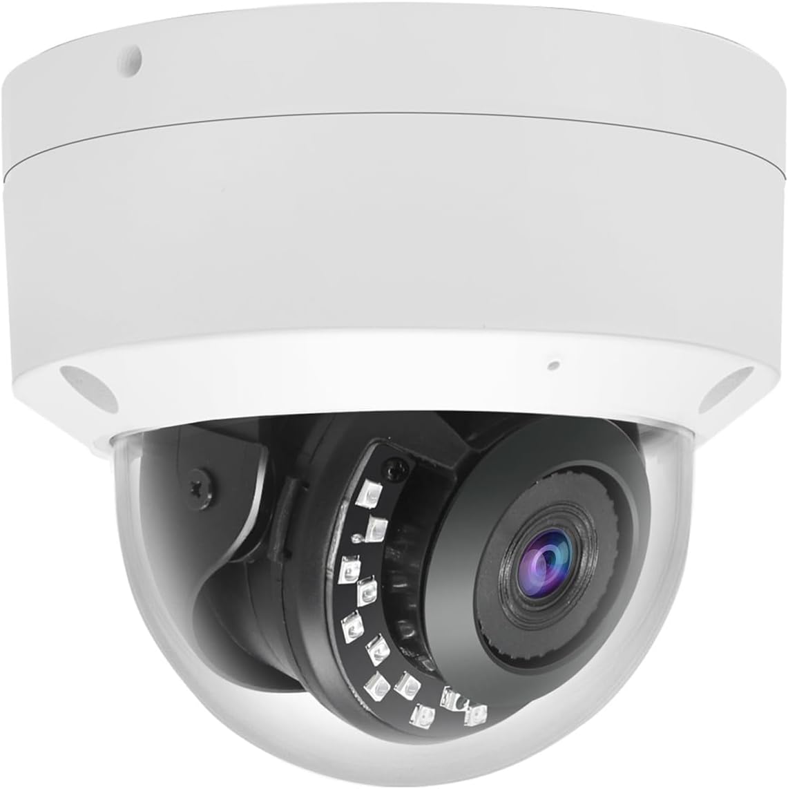Real HD 4K 8MP PoE IP Vandal Dome PoE IP Camera Outdoor, 2.8mm Wide Angle 105° Fov, 98ft Night Vision, H.265, Compatible with NVR, Blue Iris Through ONVlF Protocol