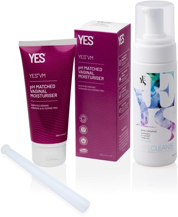 YES VM Organic Vaginal Moisturising Gel 100ml + CLEANSE intimate wash - Unfragranced 150ml + Applicator [Bundle with Vaginal Cream/Gel Applicator 5ml] (1 PACK-1 OF EACH)
