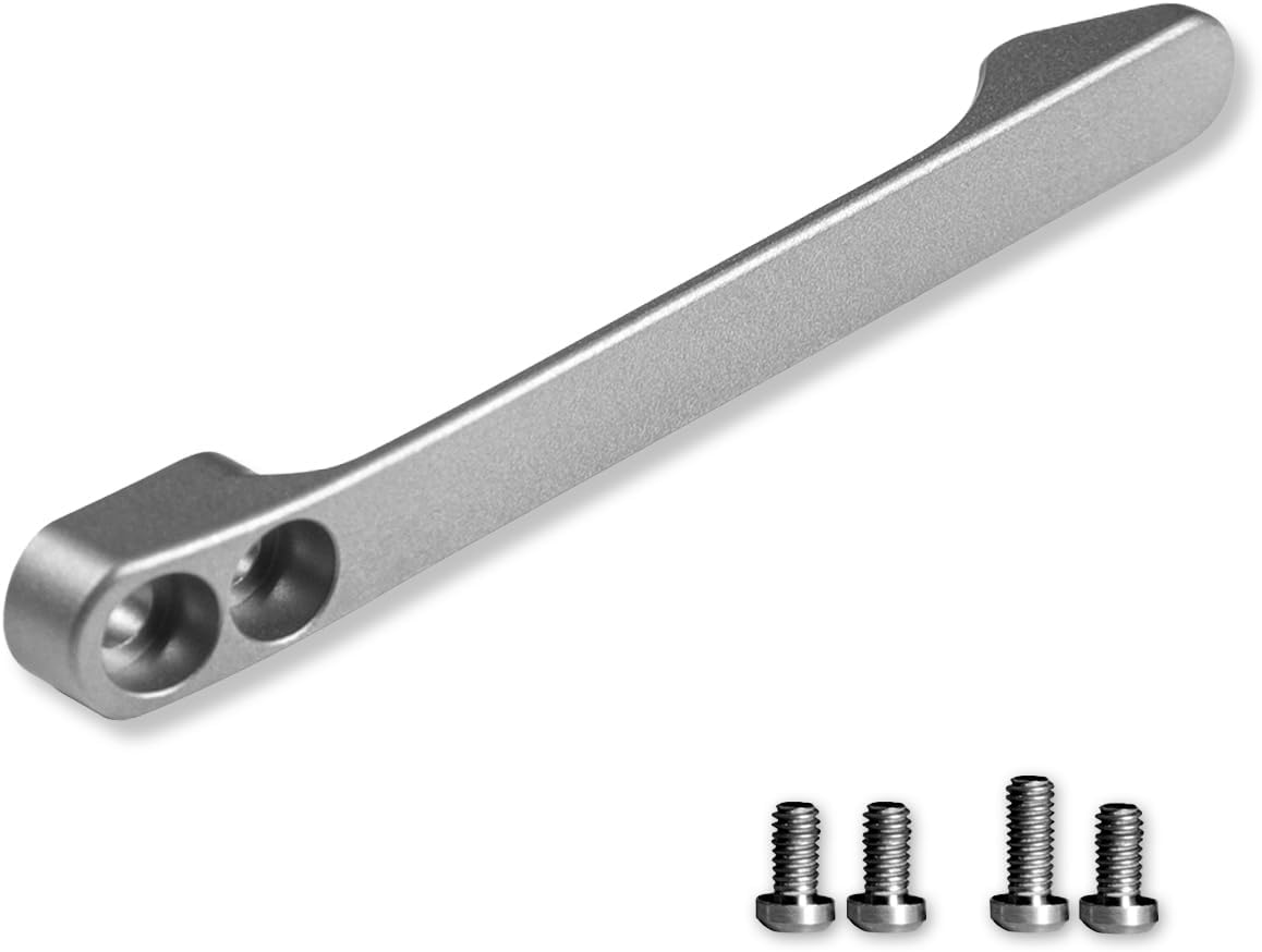 CIVIVI Titanium Pocket Clip with 2 Pairs Titanium Screws for Mini Praxis, Qubit, Vision FG, Buster FG, Sokoke and Button Lock Elementum II Knife T003C (Plain)