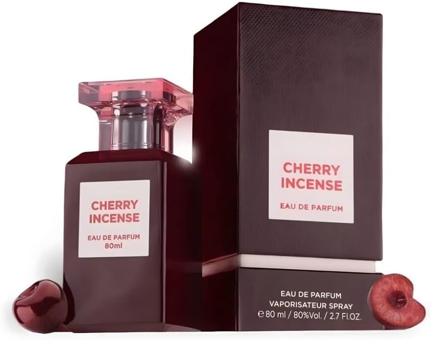 Cherry Incense Perfume | Cherry, Woody, Smoky Unisex Scent | Luxury Long Lasting Arabian UAE Fragrance | Eau De Parfum 80 ML