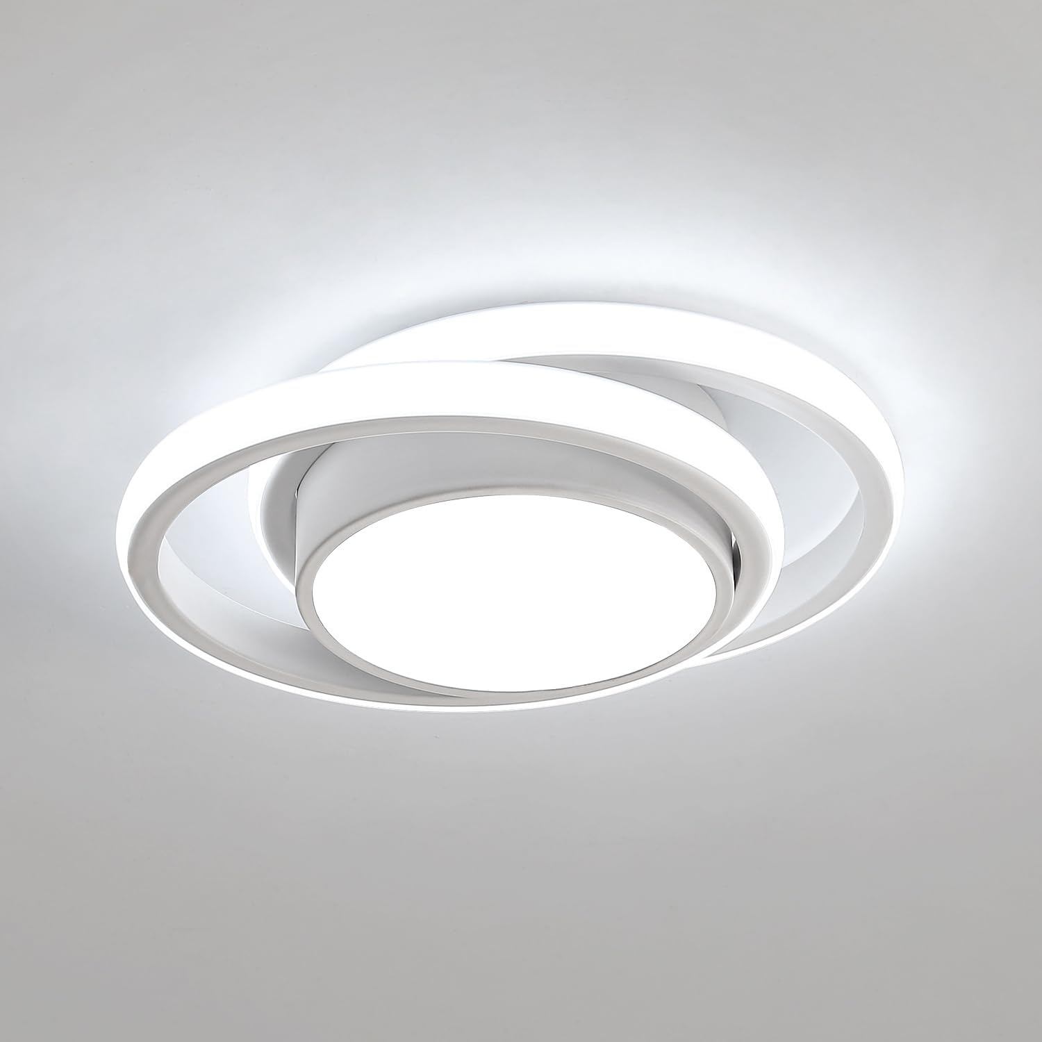 Dorlink LED Ceiling Light, 32W 2880LM Modern Bathroom Light Round Small Ceiling Lamp Fixture, 6500K White Aluminum Close to Ceiling Lights Fixture for Hallway, Bathroom, Kitchen, Living Room