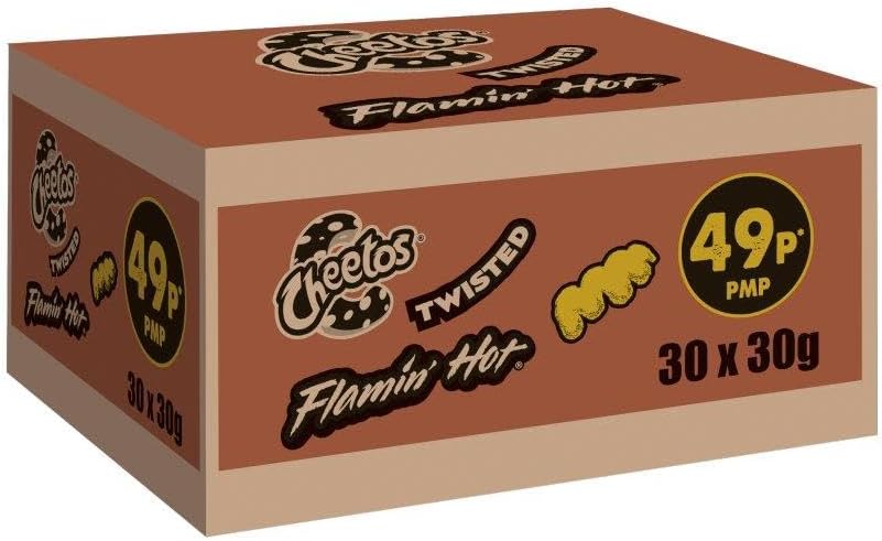 Cheetos Twisted Flamin' Hot Sweet & Spicy Crisps Baked Corn Snacks (30 Bags x 30g)