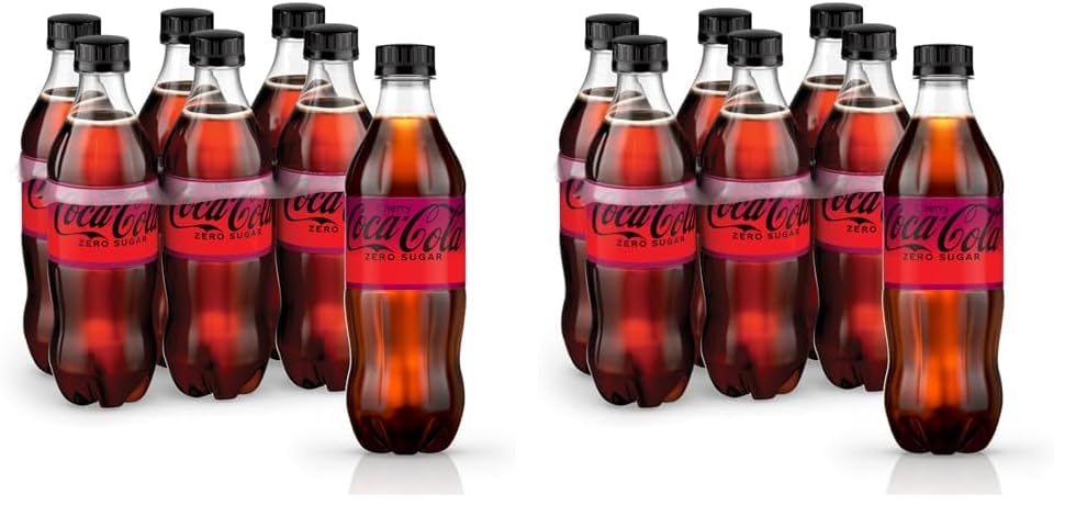 Cherry Coke Zero Sugar, Cherry Flavored Coca-Cola Diet Soda Soft Drink, 16.9 fl oz, 12 Pack