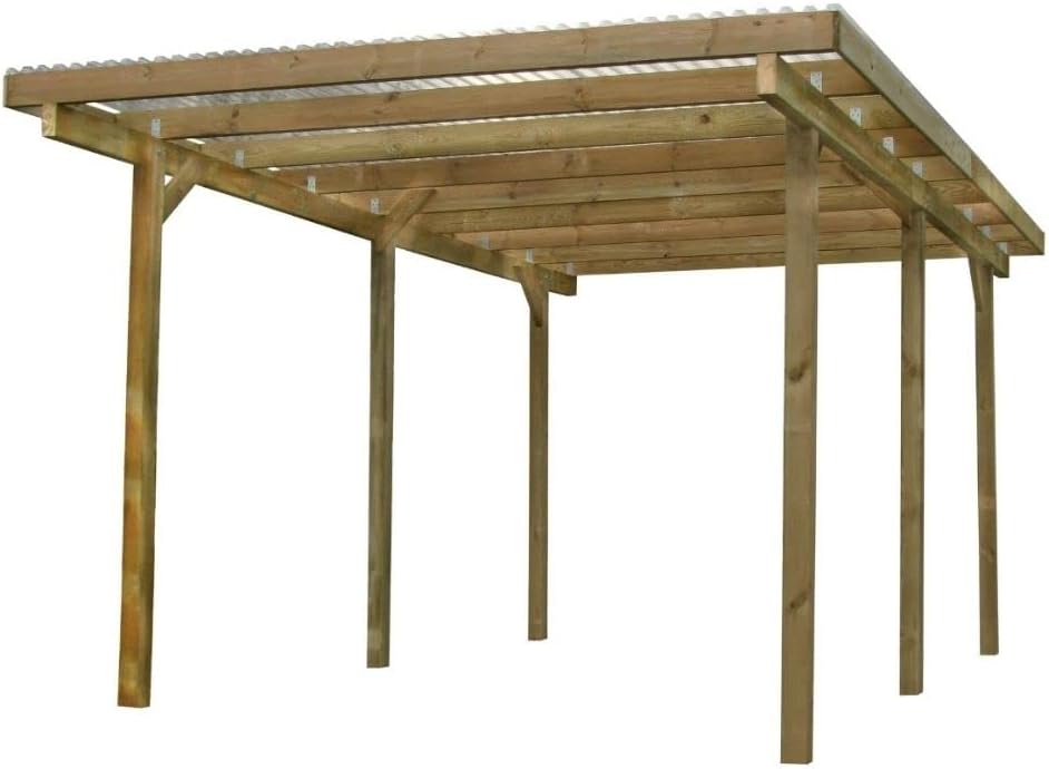 Wooden pergola canopy car port + roof 5x3m one size