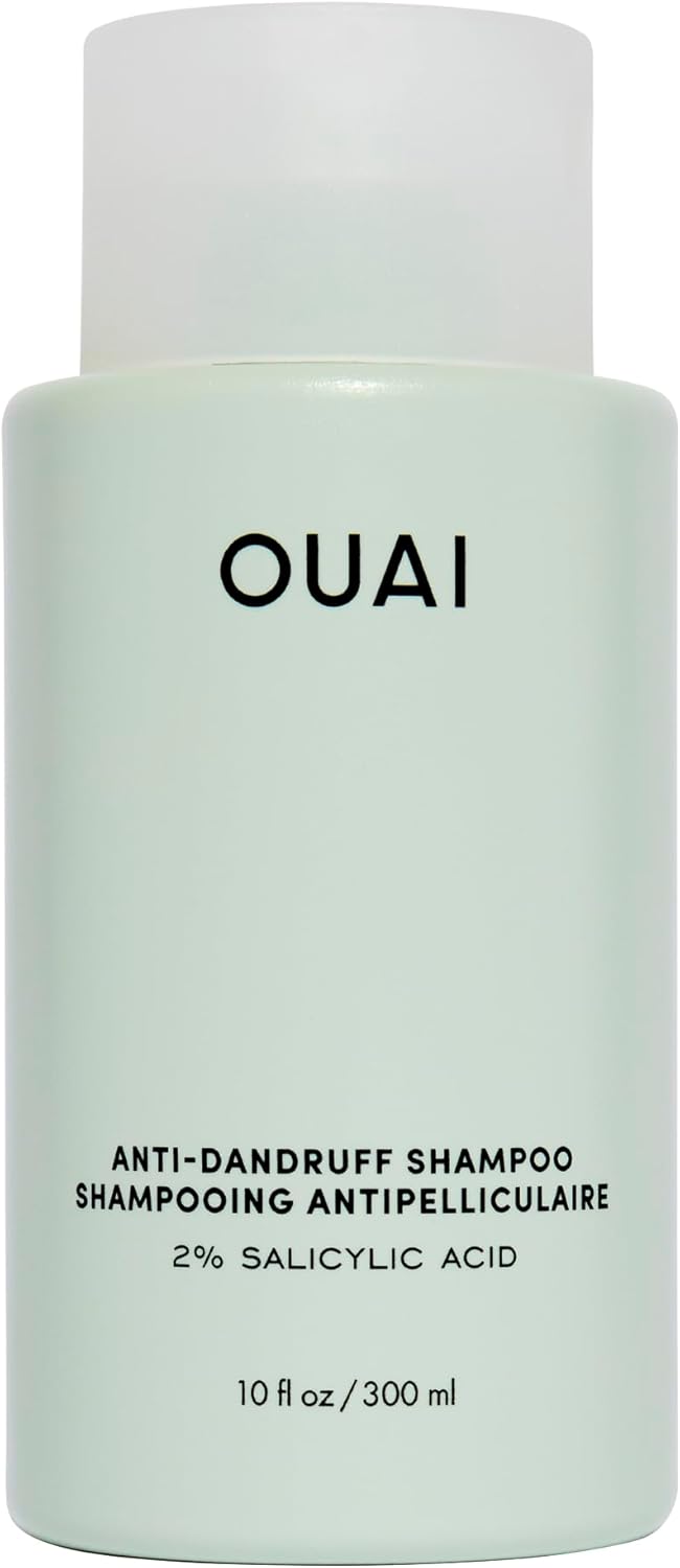 OUAI Anti-Dandruff Shampoo - Soothing Salicylic Acid Shampoo for Flaky, Dry and Itchy Scalp - Reduces Itching, Redness and Irritation - Sulfate Free Scalp Care - 300ml