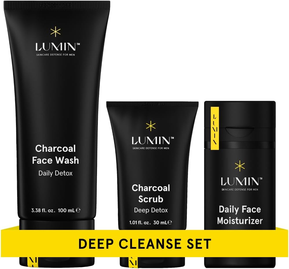 Lumin - Smooth Operator Detox Trio - Mens Skin Care Kit, Mens Face Care Kit for Men, Skincare Kit for Men, Skin Care for Men Gift Set, Face Skin Care for Men, Mens Facial Care