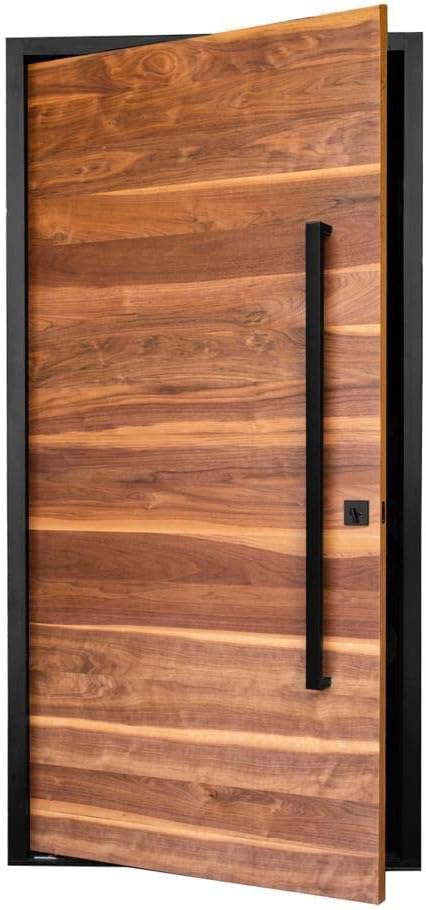 Square Rectangle Flat Shape Bar Stainless Steel Modern Contemporary Entry Door Handle Bar Pull Shower Glass Sliding Barn Door Interior Exterior Door Pull Push Modern Finish. (Black 48 Inch)