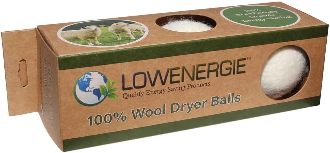 Wool Dryer Balls XL Fragrance Free Eco Friendly Tumble Dryer Clothes Softener (3 Pack)