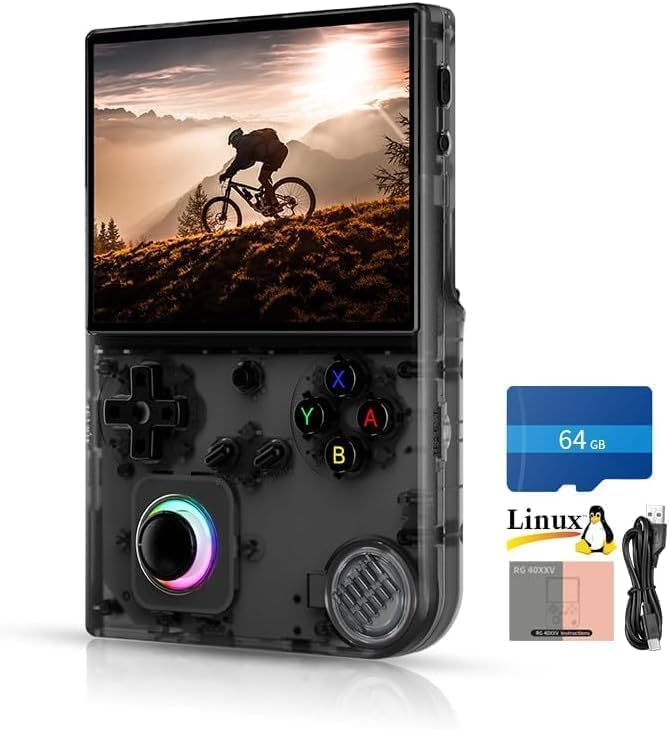 Retro Handheld Game Console – Nostalgic Gaming on the Go | RG40XXV Handheld Retro Gaming Console - 4.0 Inch IPS Screen Linux System Built-in 64G TF Card 5528 Games Support TV Output 5G WIFI