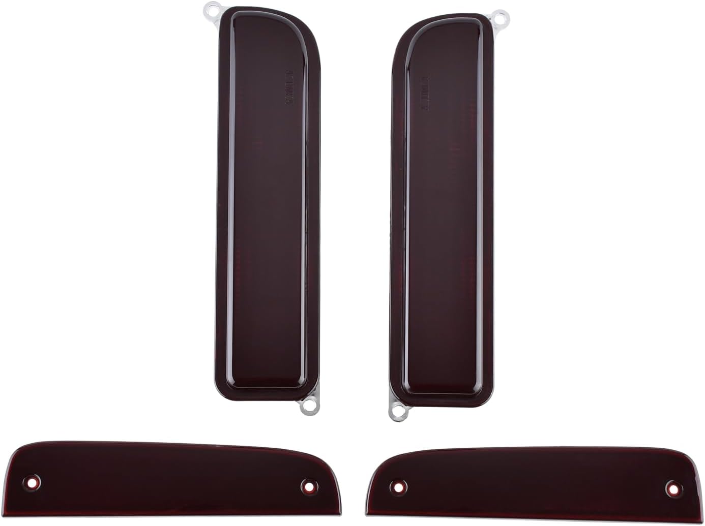 Fits for Jeep 97-01 XJ Signal Lights - Combo Red Smoke Bumper Turn Signal + Corner Side Marker Lamps Set (Left + Right) Compatible Cherokee XJ Chassis (4 Pieces)