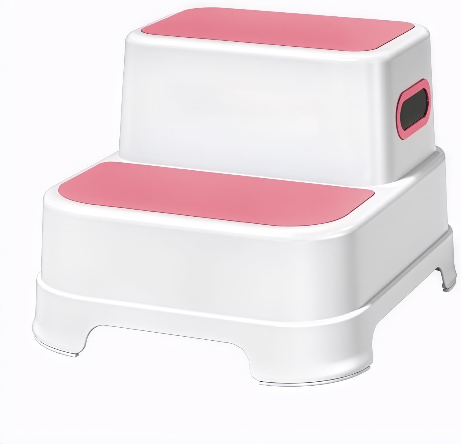 Dual Height Step Stool for Kids, Non-Slip 2 Step Stool for Toddlers with Built-in Handles, Perfect for Potty Training, Bathroom, Kitchen, Sturdy and Practical Design (Rose Pink)