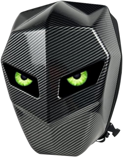 LED背包，Night Shadow Knight LED Motorcycle Backpack, Smart Phone Control, Carbon Fiber Look, Purple LED Eyes
