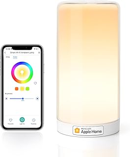 meross Smart Table Lamp, Bedside Lamp, Compatible with Apple HomeKit, Siri, Amazon Alexa and SmartThings, Tunable White and Multi-Color, Touch Control, Voice and App Control