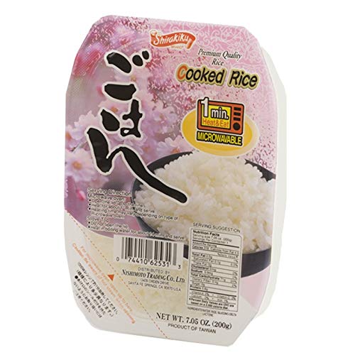 Shirakiku Cooked White Rice, 7.05 oz (200g) Units (Pack of 10)