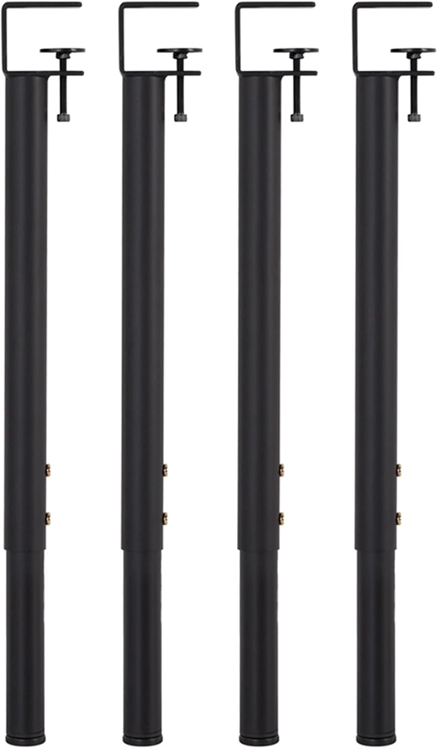 Adjustable Metal Clamp Table Legs,F-Shaped Furniture Legs, DIY Dining Table Desk Legs,Support Legs,No Punching Design to Protect The Desktop,with Floor Protectors (4pcs,Black)