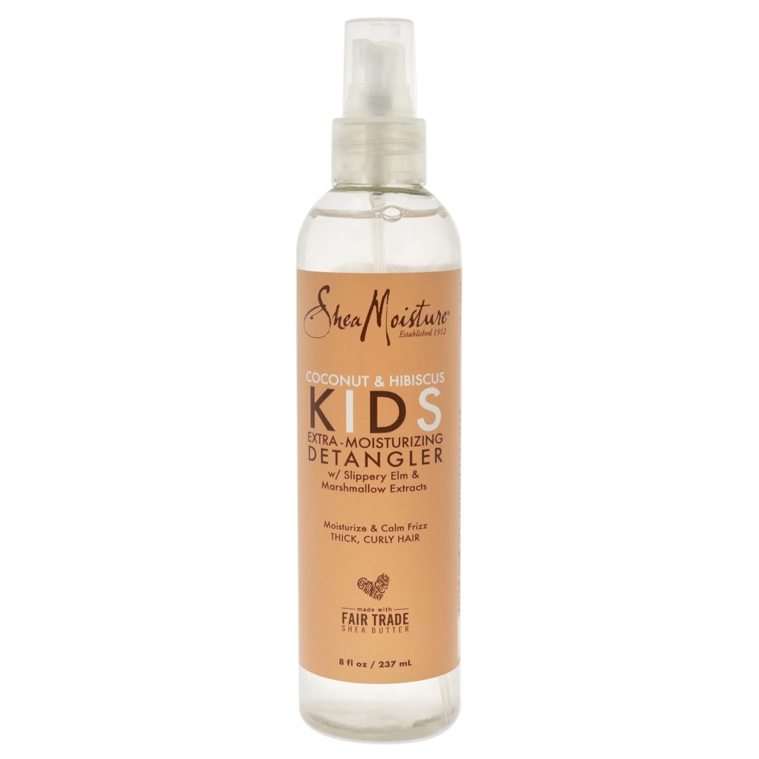 Sheamoisture Kids Extra Moisturizing Detangler for Curly Hair Coconut and Hibiscus Kids Detangler with Shea Butter 8 oz