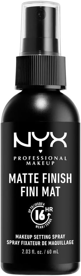 NYX Professional Makeup Setting Spray, Long Lasting Formula, Vegan, Matte Finish, 60 ml