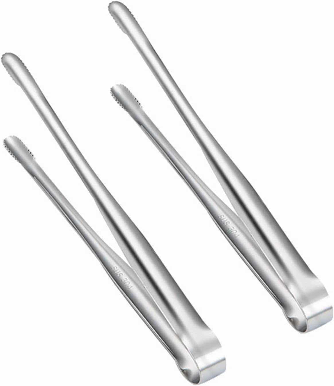 2Pcs Grill Tong Stainless Steel Food Tongs 7.63 Inch Korean and Japanese BBQ Tong Cooking Tongs Serving Tong for Salad Camping Barbecue Buffet Oven