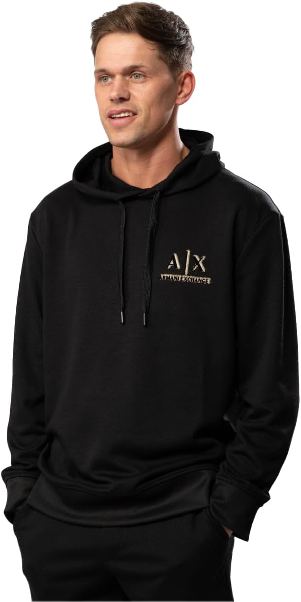 Armani Exchange Men's Gold Ax Pullover Hoodie Sweatshirt Hooded