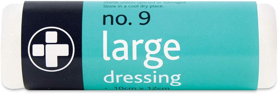 Reliance Medical 9 No. Dressing Wound - Ideal for Injuries and Emergencies, Sterile Wound Dressing, For Workplace, Sports and Home Environment, Unboxed Pack of 10