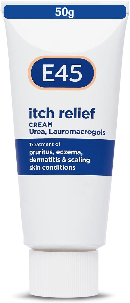 E45 Itch Relief Cream 50 g – Anti Itch Cream for Skin Irritation – Non-Greasy E45 Cream to Relieve Itching – Eczema Dermatitis Cream – Instantly Soothes and Calms Skin - E45 for Itching