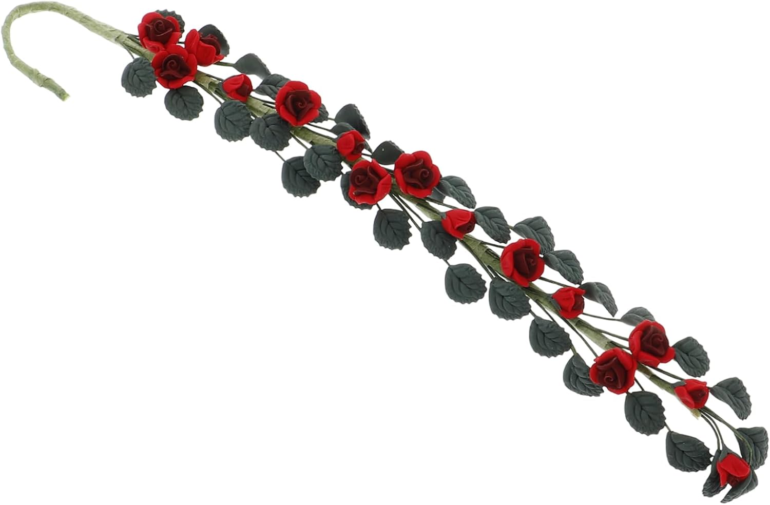 Abaodam Realistic Dollhouse Rose Vine Miniature Fake Flower Vines for Decor for Wall and Garden