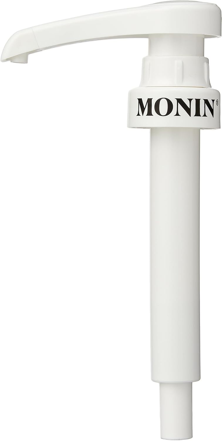 MONIN 10ml Pump. Compatible with 1L Plastic (PET) Bottles (Sugar-Free Syrups, Cloudy Lemonade Concentrate) and 25cl MONIN Syrup Bottles for Easy Use. Use 2 Pumps For Coffee