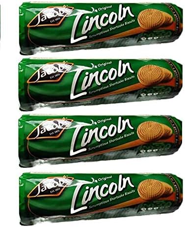 Jacob's Lincoln Scrumptious Shortcake Biscuits | Premium Classic Cookies | Made in Ireland | Pack of 4