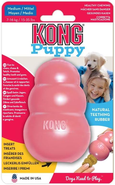 KONG 292052 Medium Puppy Teething Toy, Pink/Blue