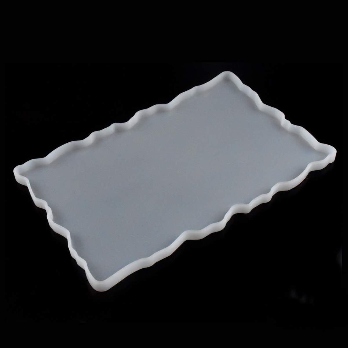 Jinlaili Fruit Tray Resin Mould, Silicone Tray Mould for Resin, Large Irregular Rectangle Tray Mould, Plate Silicone Mold for Coaster Resin Tea Tray Making, Epoxy Casting Molds for Home Decoration