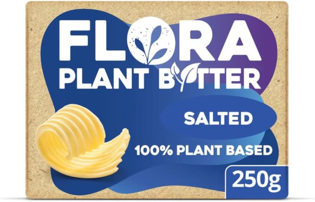Flora Plant B+tter Salted Vegan Alternative to Butter 250g x 10 – Plant-Based Spread for Cooking, Baking & Spreading (2.5kg Total)