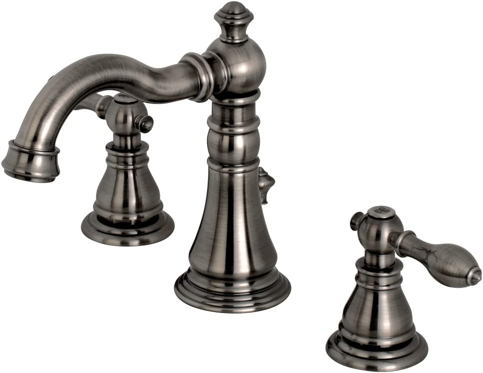 Kingston FSC1974ACL Widespread Bathroom Faucet, Black Stainless
