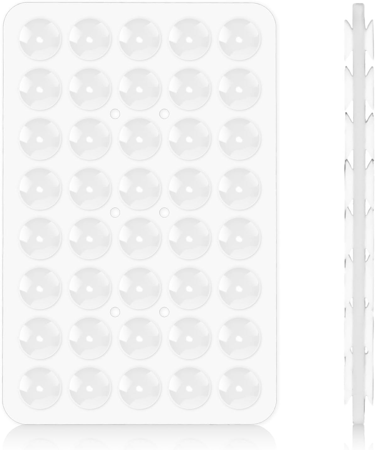 PEUTIER Silicone Suction Phone Case Mount, Double Sided Suction Cup Phone Pad Hands-Free Phone Holder, Silicone Phone Sticky Grip Fidget Toy Gift Compatible with iPhone Samsung Google Pixel(White)