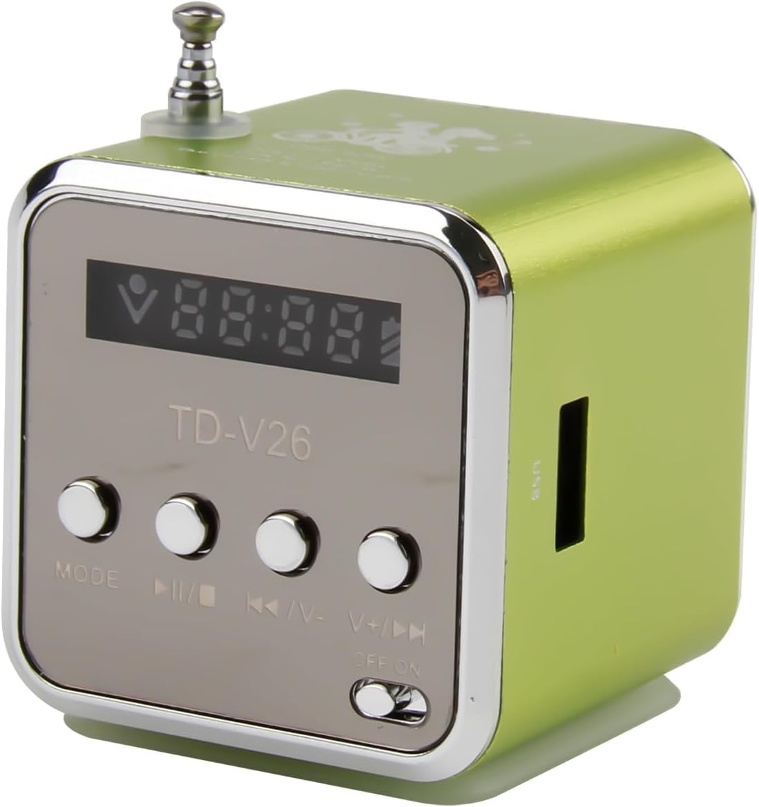 Mini Radio TD-V26 Portable Small Digital Radio with FM Tuner, USB & TF Card Music Player, Rechargeable Battery, Stereo Speaker, Compact Radio for Home, Car, Travel & Outdoor (Green)