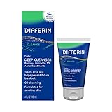 Differin Acne Face Wash with 5% Benzoyl Peroxide, Daily Deep Cleanser by the makers of Differin Gel, Gentle Skin Care for Acne Prone Sensitive Skin, 4 oz (Packaging May Vary)