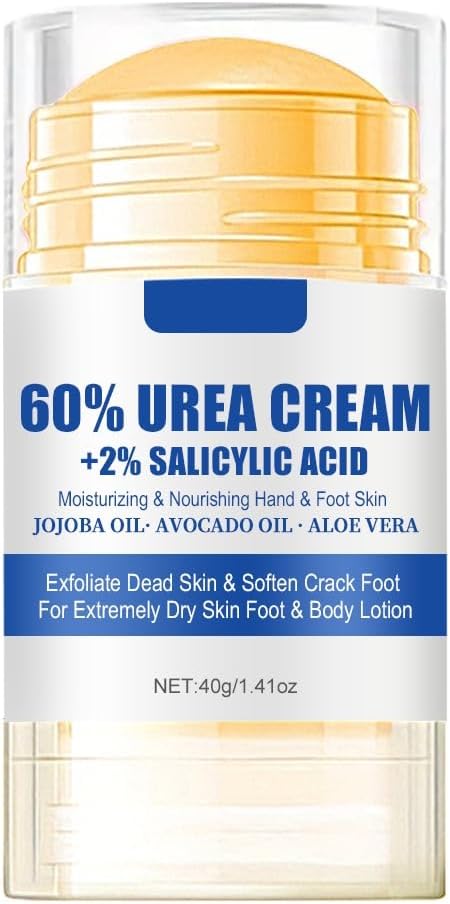 60% Urea Cream with 2% Salicylic Acid – Avocado Oil & Aloe Vear Moisturizer Foot & Hand Cream for Cracked Heels and Dry Skin
