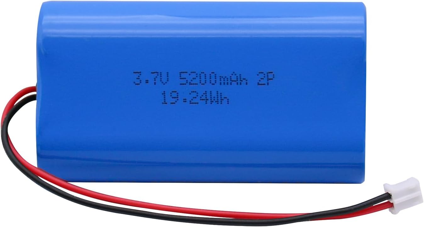 Uxney 3.7V 5200mAh Rechargeable Batteries Lithium ion Battery with PH2.0/2P Connector ，Please check device and connector polarity before purchase