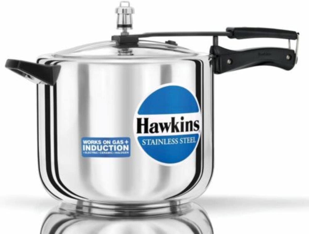 HAWKINS Pressure Cooker, Stainless steel, Silver, 10 Litre