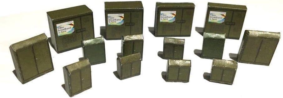 Scale Model Scenery LX088-OO Roadside Equipment Cabinets (Pack of 14) For OO Scale Model Railway Layouts & 1:76 Diecast Dioramas