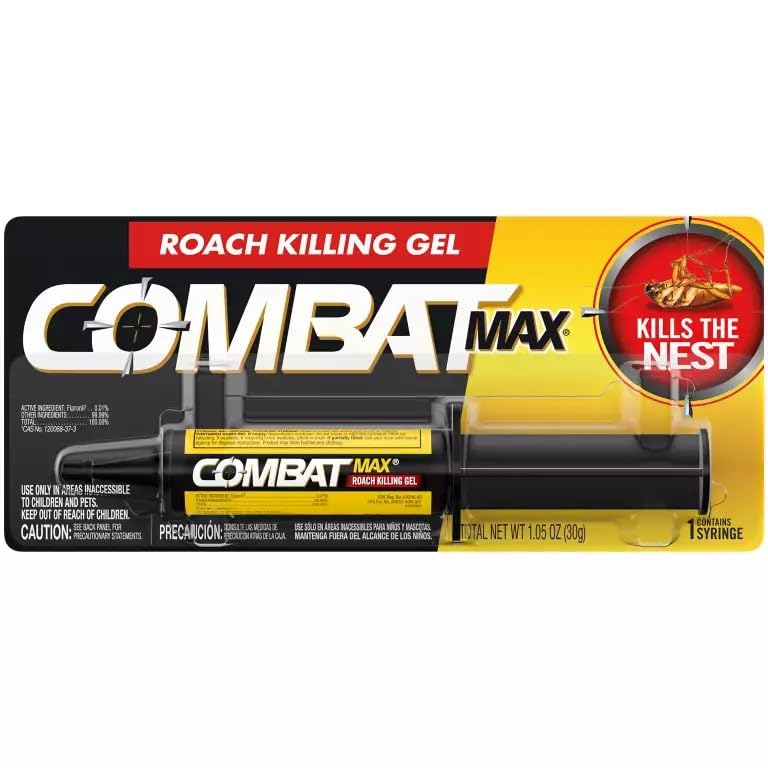 Combat Max 12 Month Roach Killing Bait, Small Roach Bait Station, Child-Resistant (1 Syringe (1.05 Ounces))