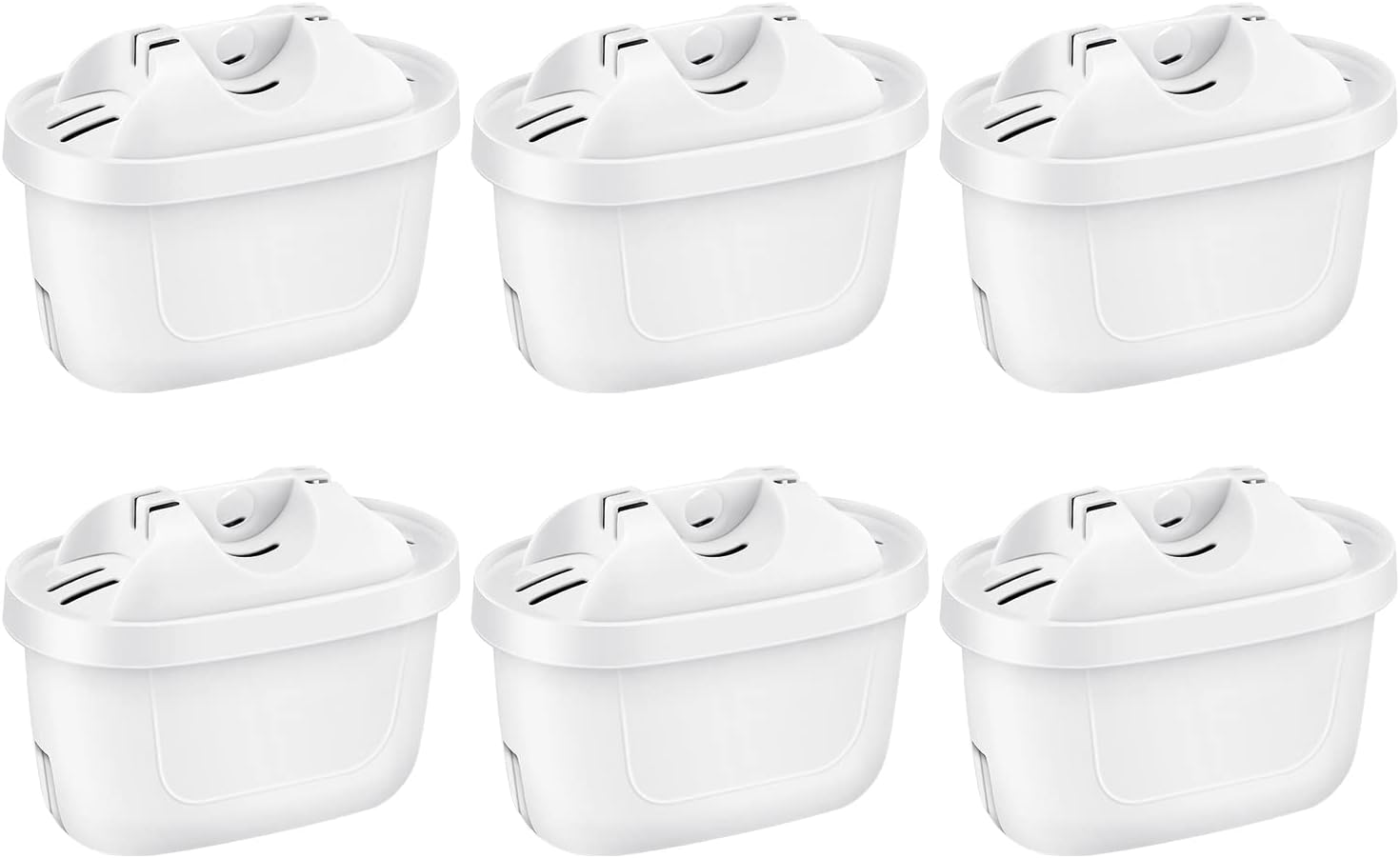 6 Pack of Water Filter Cartridges Compatible with Brita Maxtra+, Brita Style, Mavea Elemaris XL Water Tank