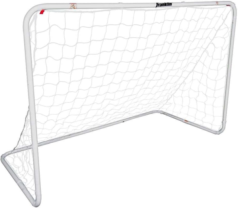 Franklin Sports Competition Soccer Goals - Backyard Portable Steel Soccer Goals - Adult + Youth Soccer Goal with Net + Ground Stakes Included - Multiple Sizes + Colors