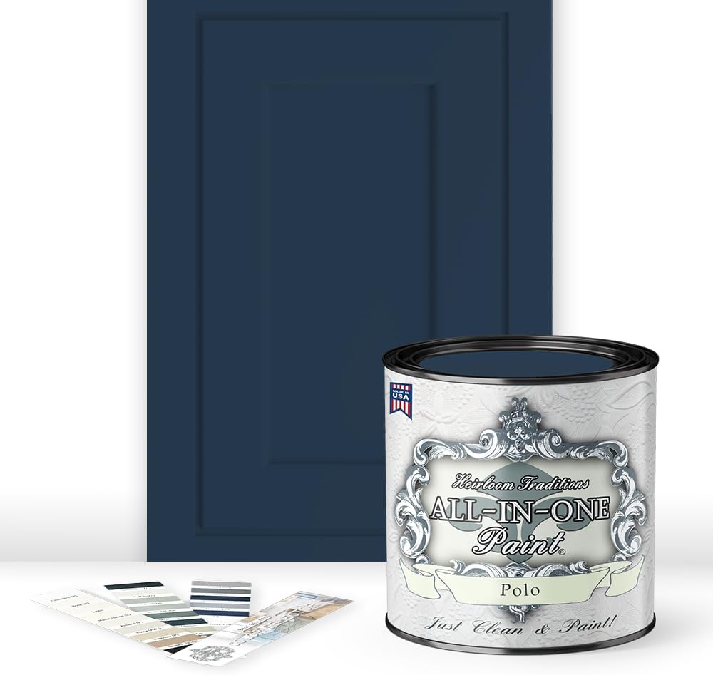 ALL-IN-ONE Paint, Durable cabinet and furniture paint. Built in primer and top coat, no sanding needed. Includes our 30 featured color card - Polo, Quart