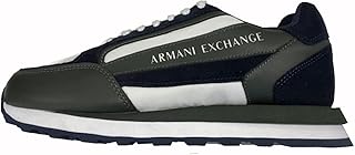 Armani Exchange Men's Texturized Leather Suede Mesh Nylon Logo Sneaker