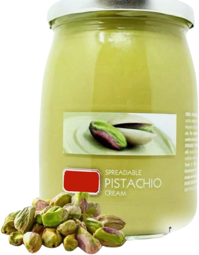 Novaease Pisstii Pistachio Cream 600g, Creamy Luxurious Pistachio Perfect for Desserts, Snacks, Chocolates Spread, Dubai Chocolate Inspired, Made in Italy, Sicilian Pista Flavour