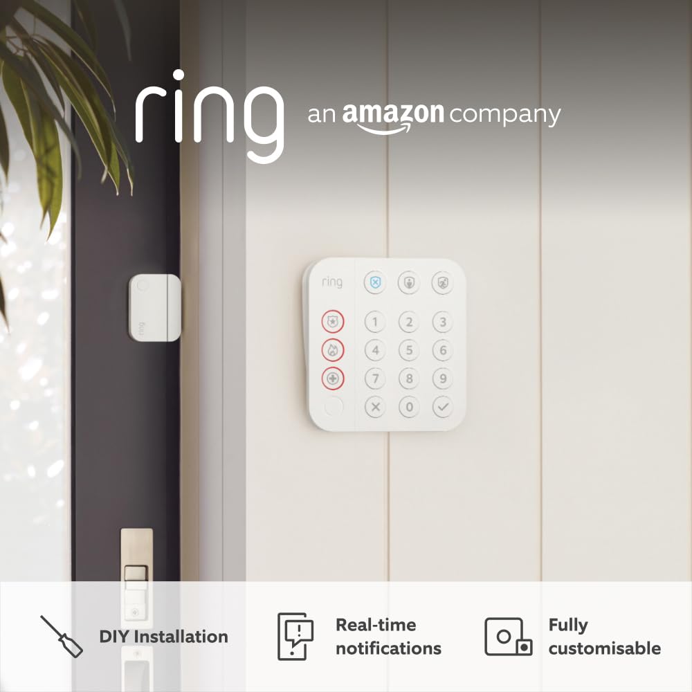 Ring Alarm Pack - L by Amazon | Smart home alarm security system with optional Assisted Monitoring - No long-term commitments | Works with Alexa
