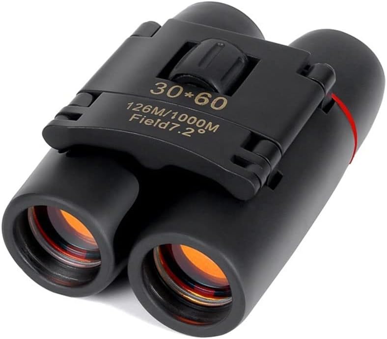 30x60 Portable Mini Binoculars, Wide View Angle Folding Binoculars Telescope with Low Light Night Vision for Outdoor Bird Watching Camping Hiking Traveling
