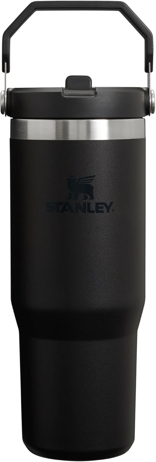 Stanley IceFlow Stainless Steel Tumbler - Vacuum Insulated Water Bottle for Home, Office or Car Reusable Cup with Straw Leak Resistant Flip Cold for 12 Hours or Iced for 2 Days, Black 2.0, 30oz
