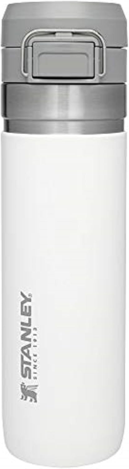 Stanley Quick Flip GO Water Bottle 24 oz | Push Button Lid | Leakproof and Packable for Travel and Sports | Insulated Stainless Steel | BPA-Free | Polar